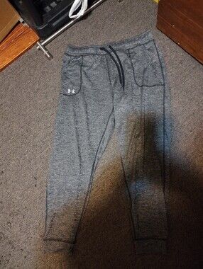 Under Armour Women's Gray Heather Jogger Pants with Black Drawstring Size Large